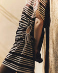 Zulu and Zephyr T-Shirt Knit Dress Chocolate Stripe