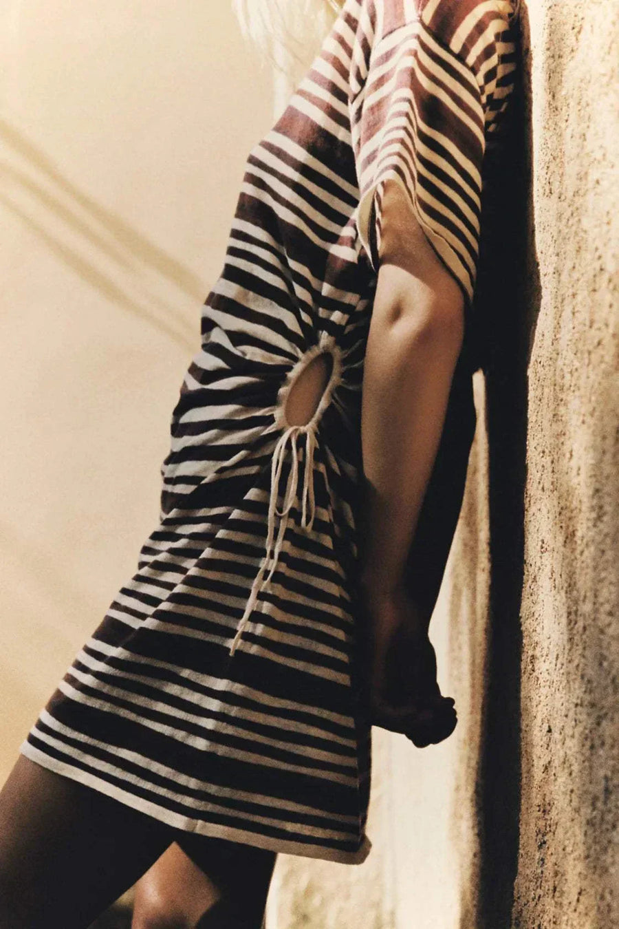 Zulu and Zephyr T-Shirt Knit Dress Chocolate Stripe