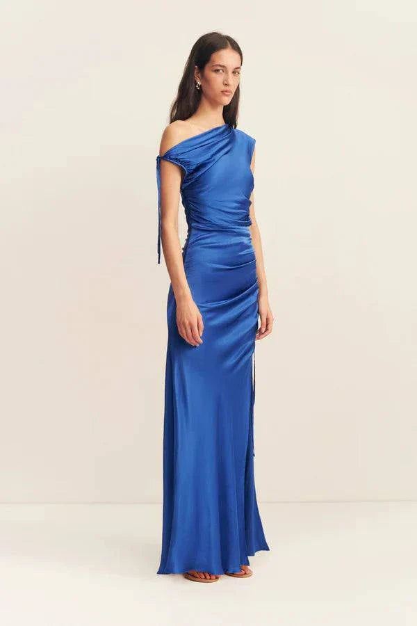 Shona Joy Tatum Gathered Maxi Dress Ultramarine