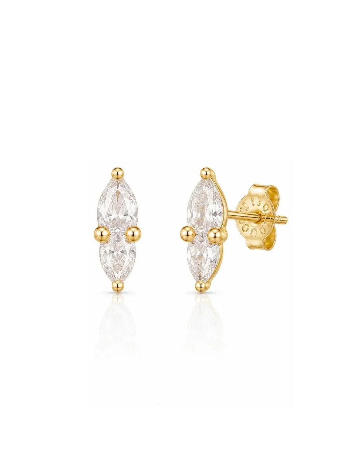 De Sur Pear Duo Earrings Gold