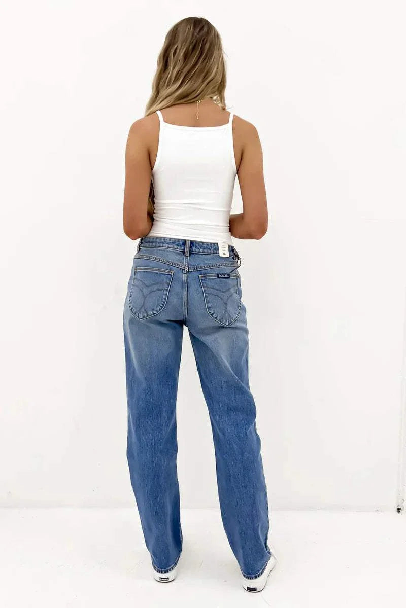 Rollas 90s Relaxed Broken Mid Vintage Blue