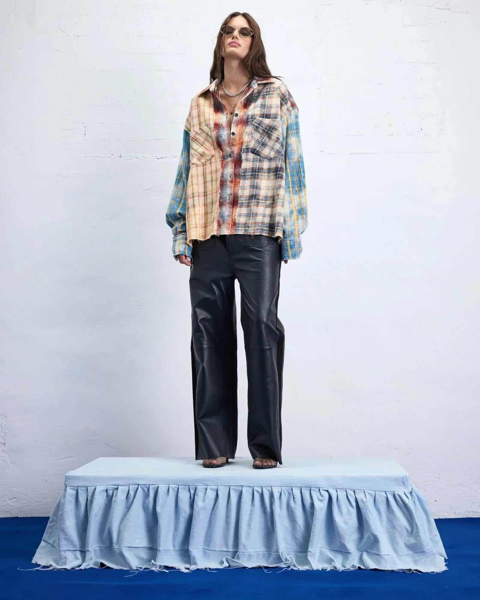 The Tales Reworked Panelled Flannel Shirt