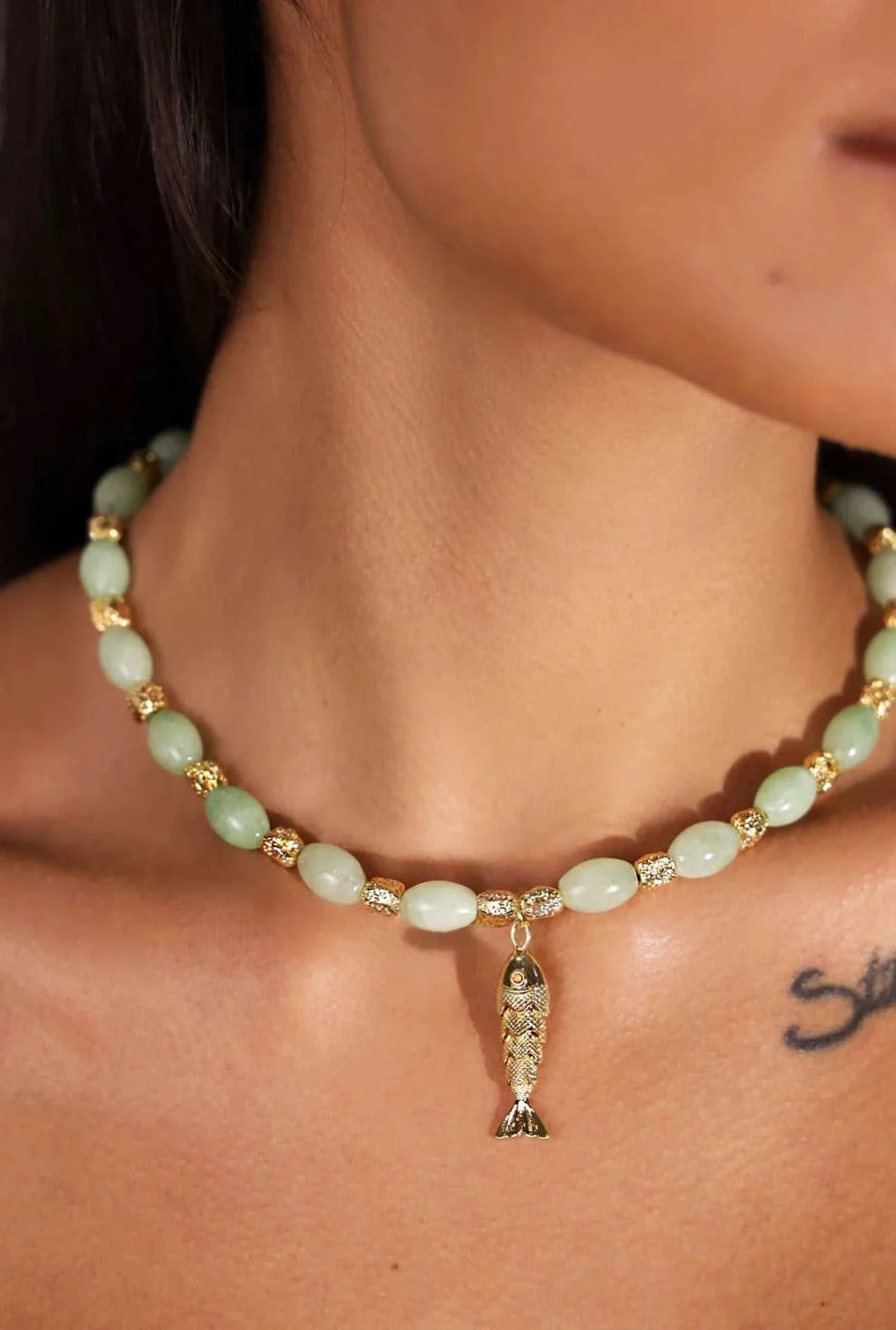 Indigo and Wolfe Goia Jade Necklace