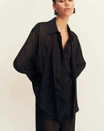 Shona Joy Irving Polka Dot Sheer Shirt Black
