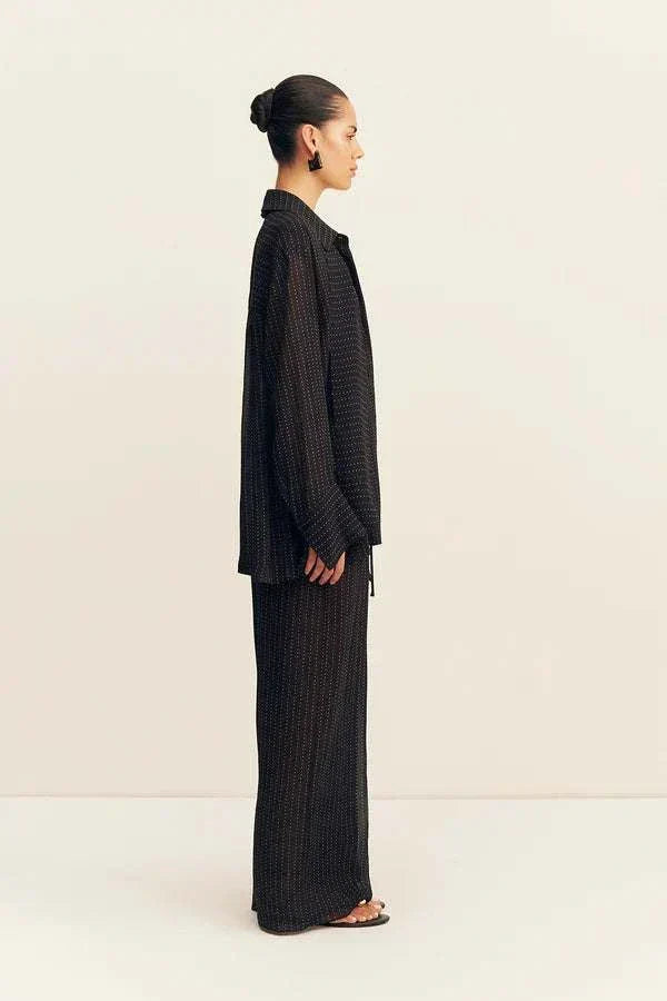 Shona Joy Irving Polka Dot Sheer Pant Black