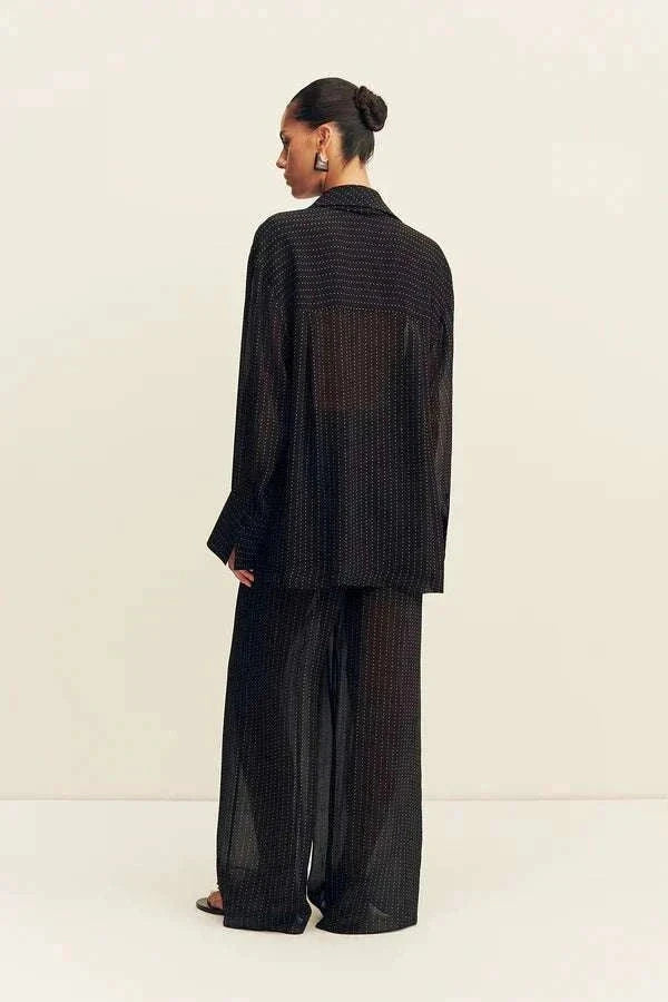 Shona Joy Irving Polka Dot Sheer Pant Black