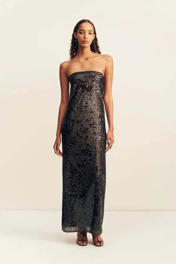 Shona Joy Amerie Strapless Maxi Dress Port Royale