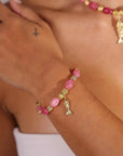 Indigo and Wolfe Goia Pink Bracelet