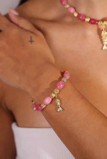 Indigo and Wolfe Goia Pink Bracelet