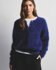 World Of Nomads Frankie Cashmere Crew Neck Cardigan Navy