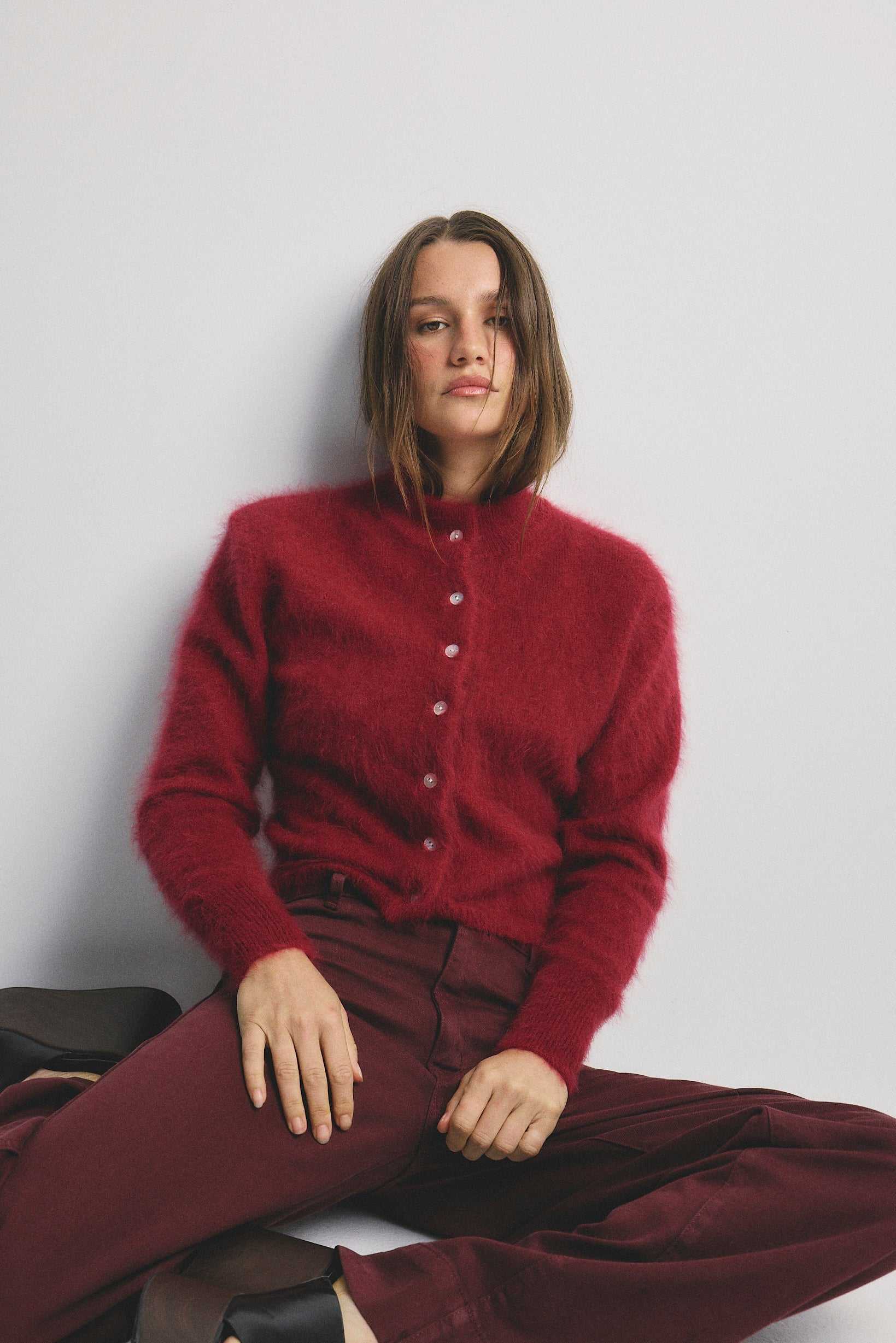 World Of Nomads Bella Cashmere Cardigan Cerise