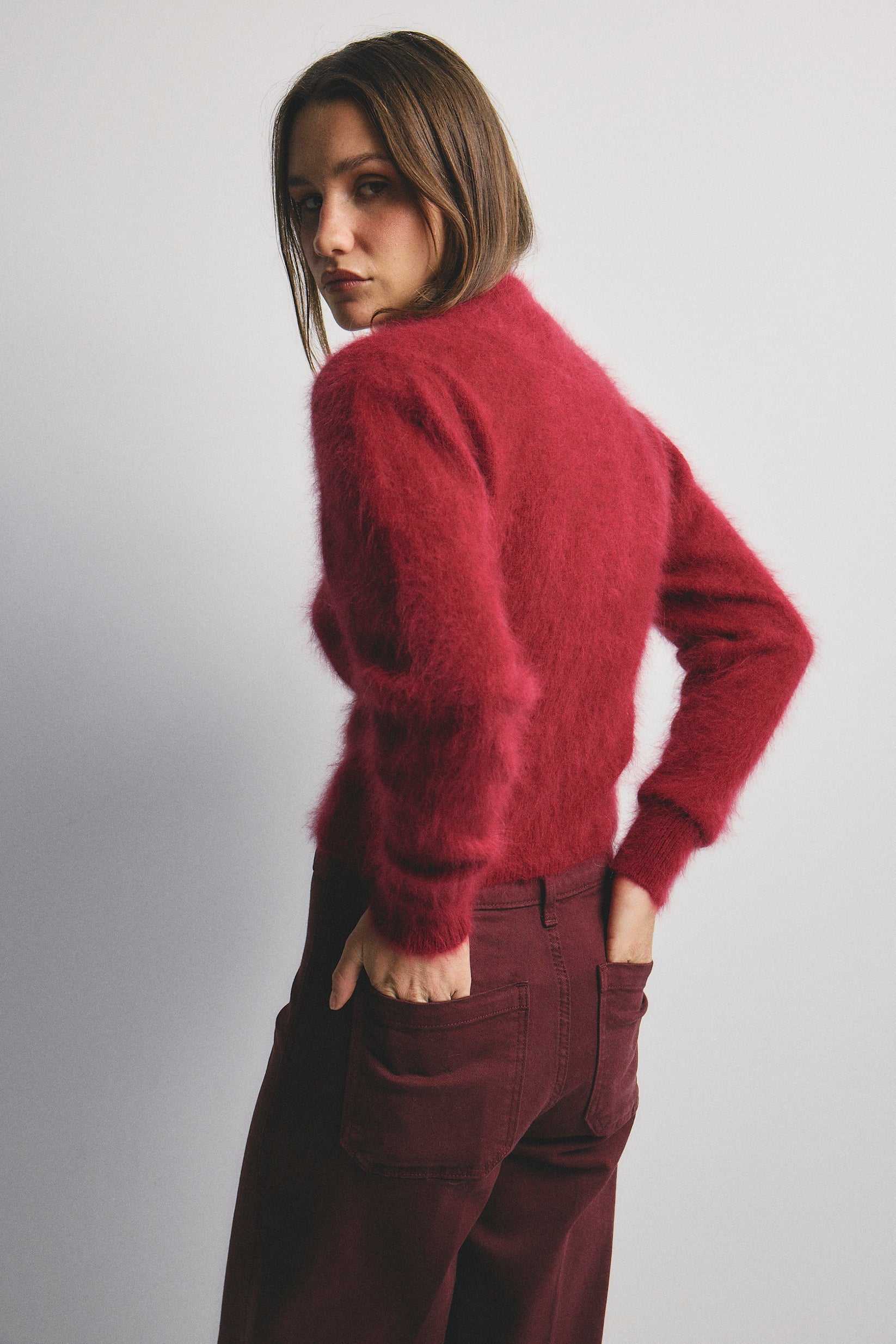 World Of Nomads Bella Cashmere Cardigan Cerise
