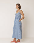Indi and Cold Strappy Gingham Dress Azul Britanico