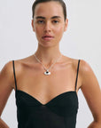 Anna Rossi Ada Pendant Necklace Rhodium Silver Black