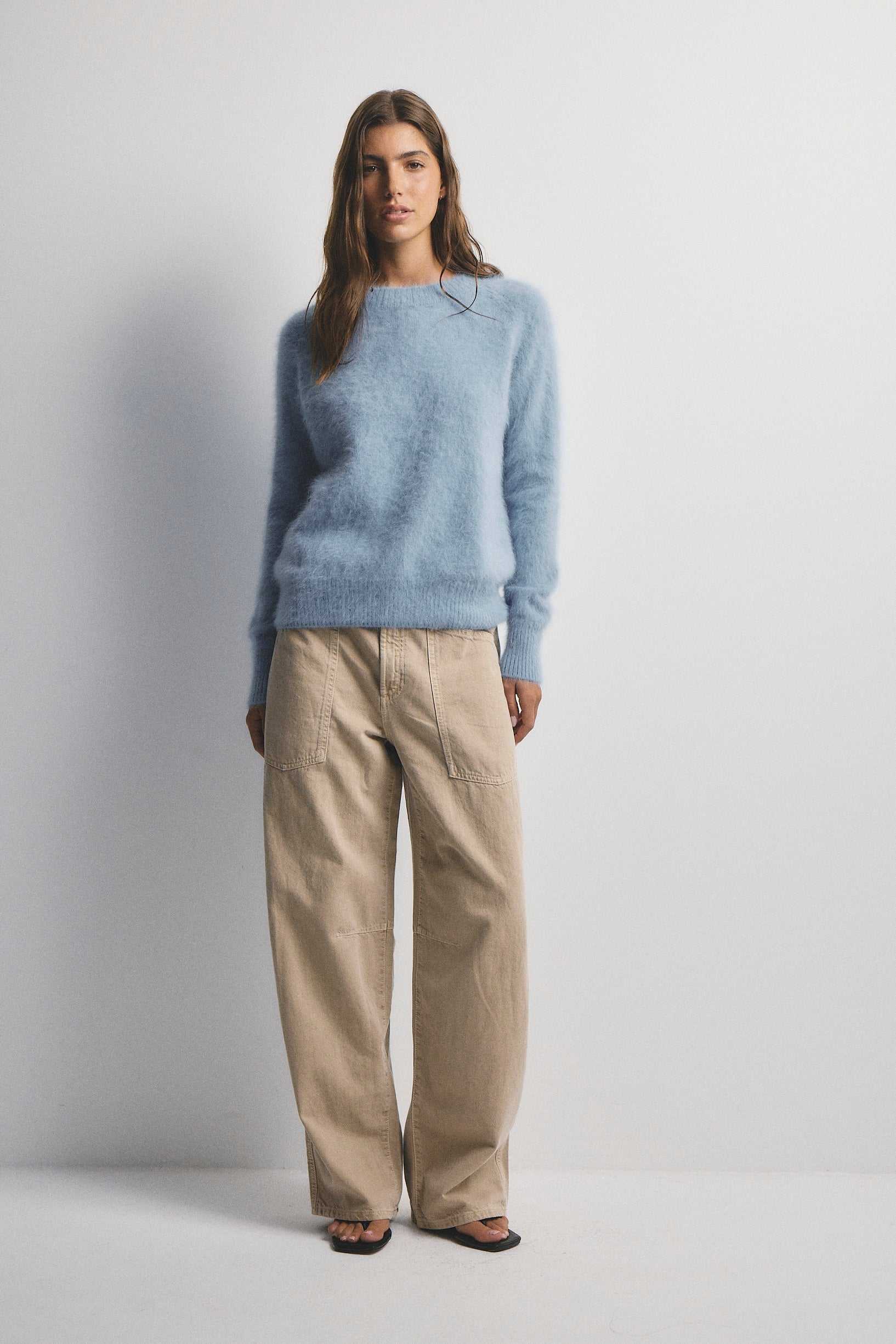 World Of Nomads Adele Cashmere Crew Neck Knit Sky