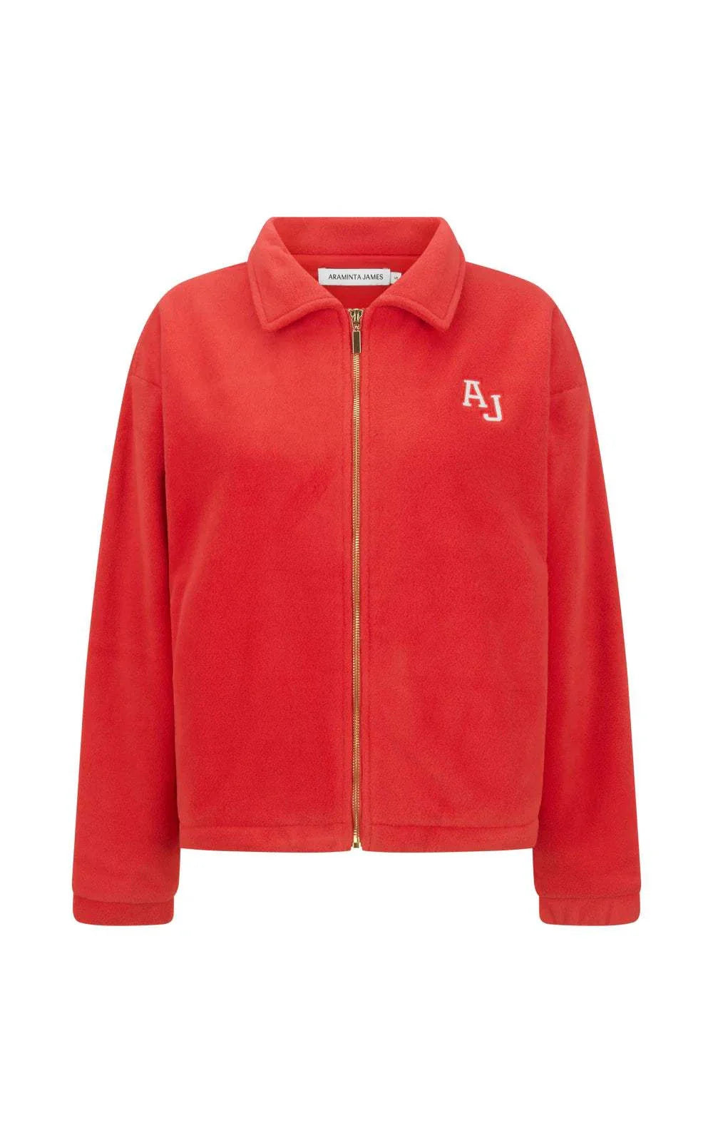 Araminta James Sherpa Zip Through Jacket Red Alert