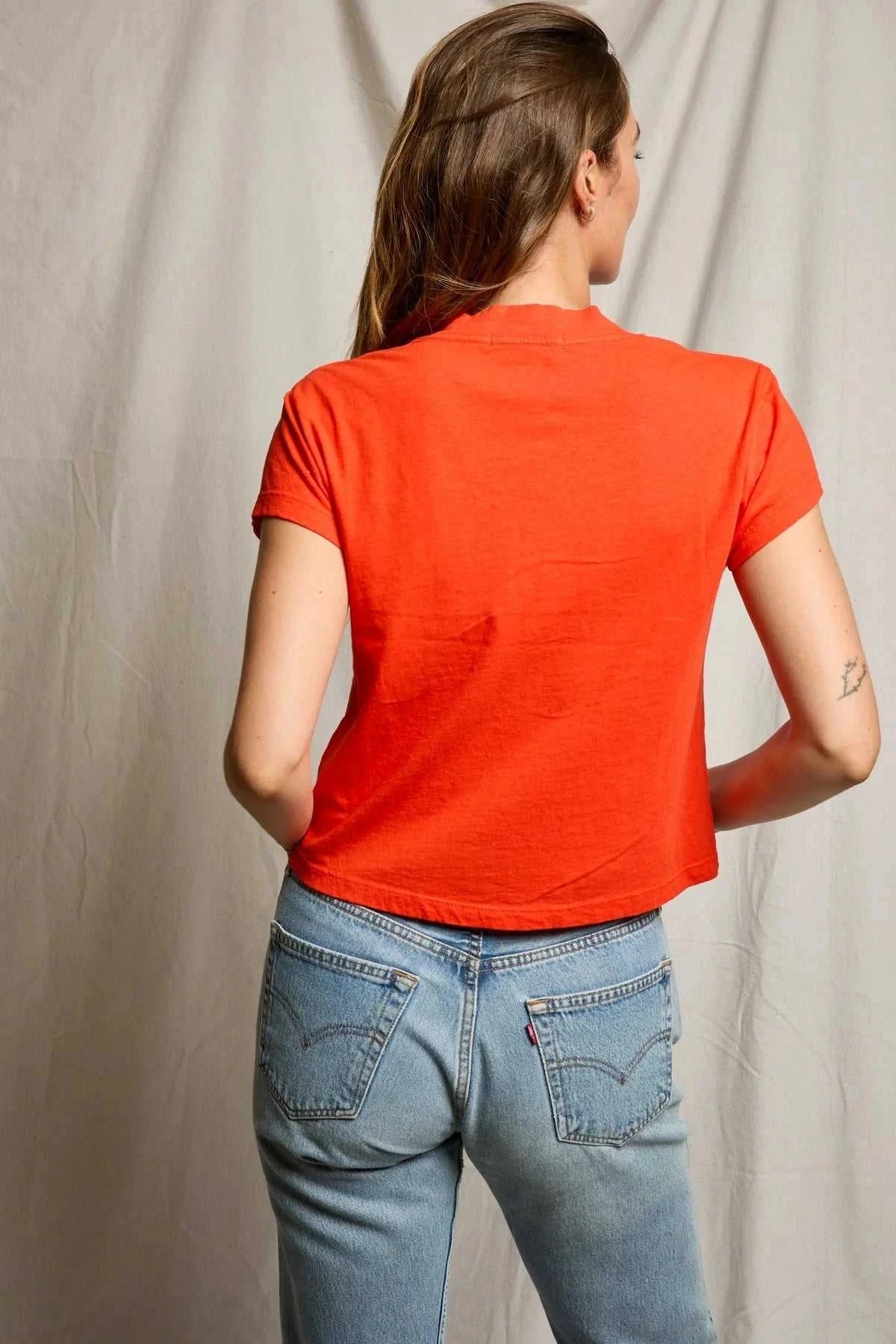 Perfectwhitetee Alanis Recycled Cotton V Neck Tee Tomato