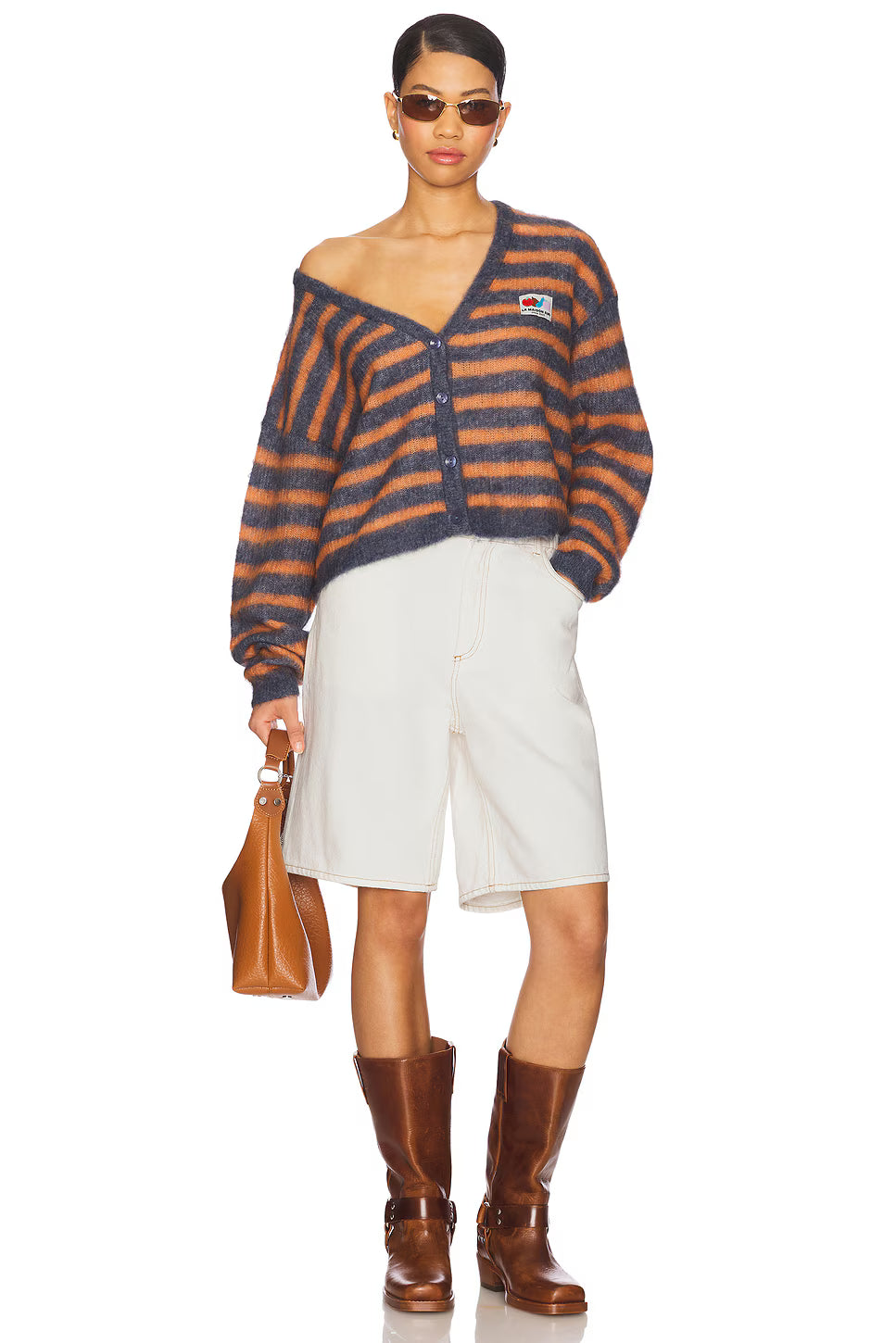 American Vintage Womens Cardigan Nenybay Melange Striped