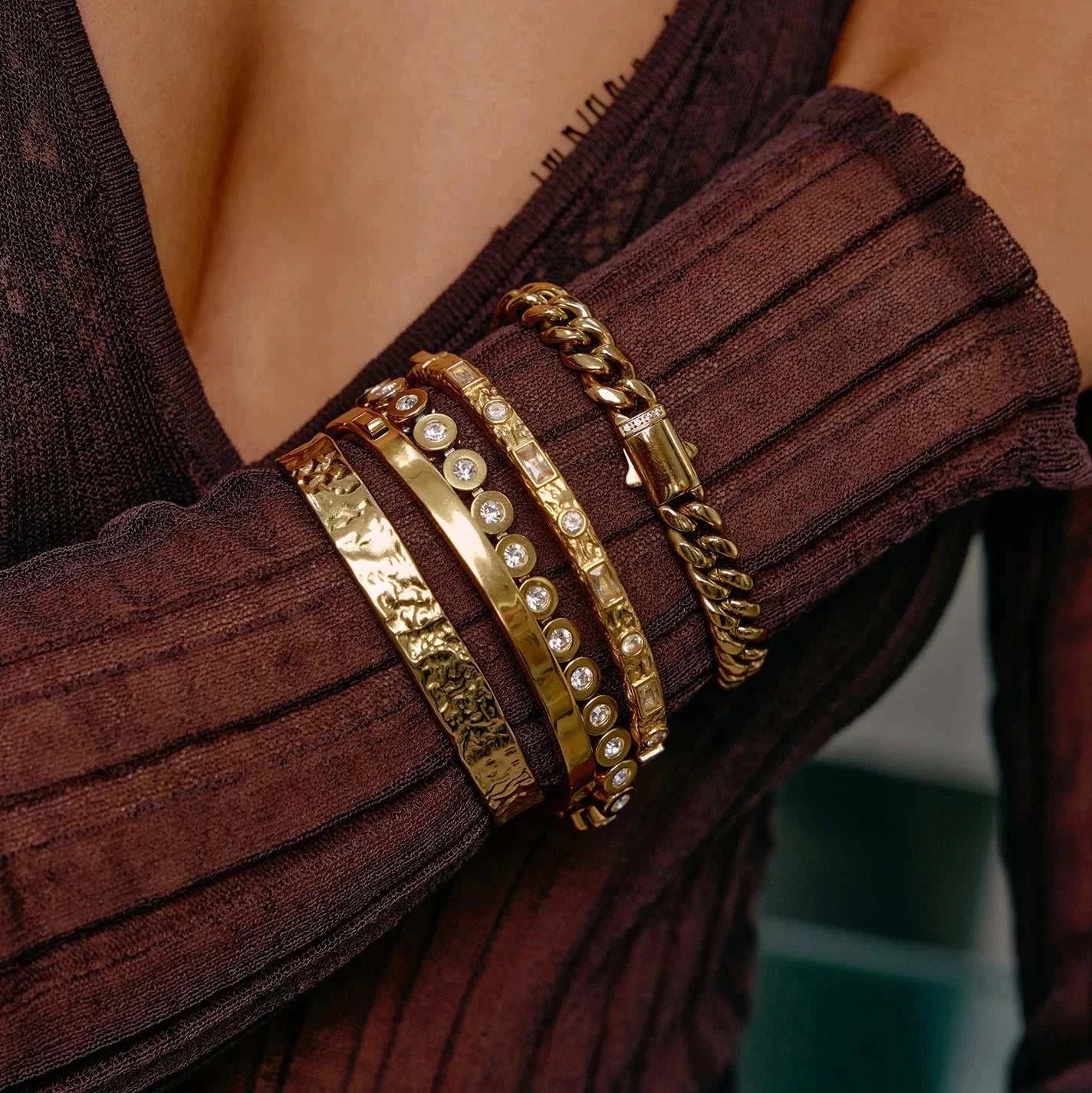 Arms of Eve Melrose Cuff Gold Stone