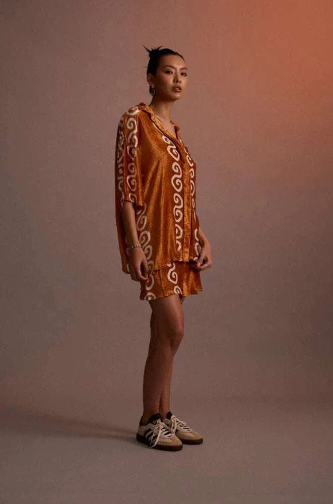 Kinga Csilla Aphaea Velvet Clover Mini Skirt