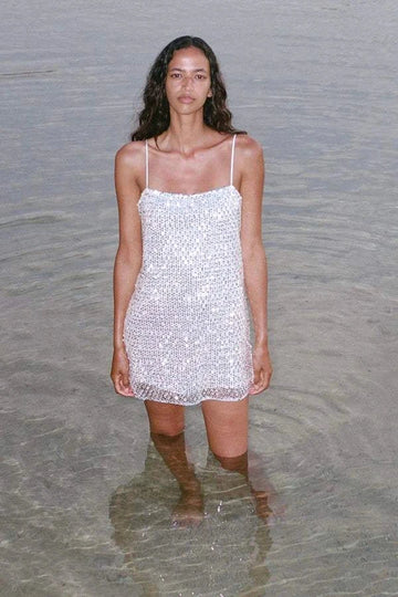 Shona Joy Asteri Mini Dress Silver