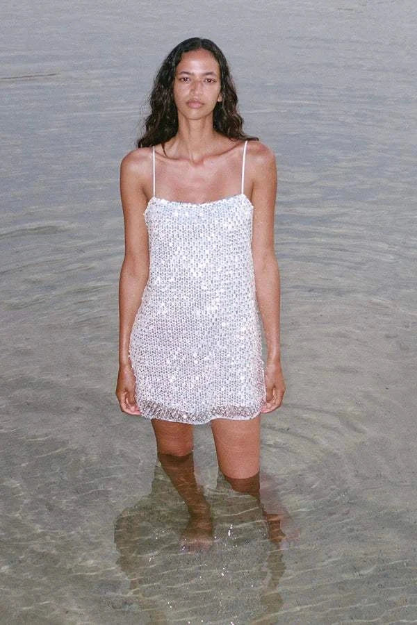 Shona Joy Asteri Mini Dress Silver