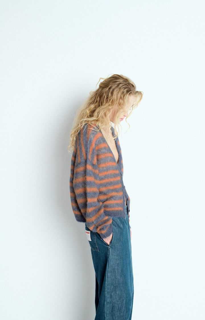 American Vintage Womens Cardigan Nenybay Melange Striped