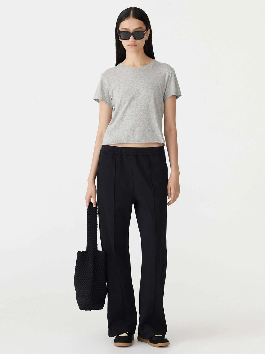 Bassike Twill Pinstitch Detail Pant Black
