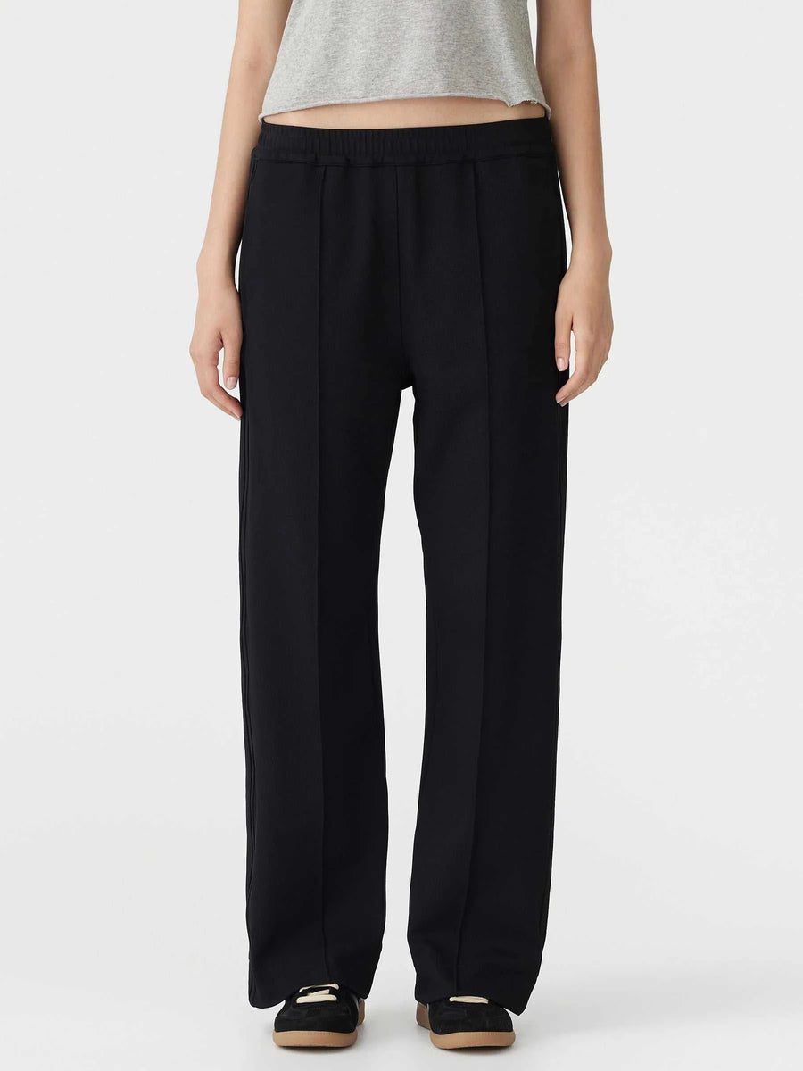 Bassike Twill Pinstitch Detail Pant Black