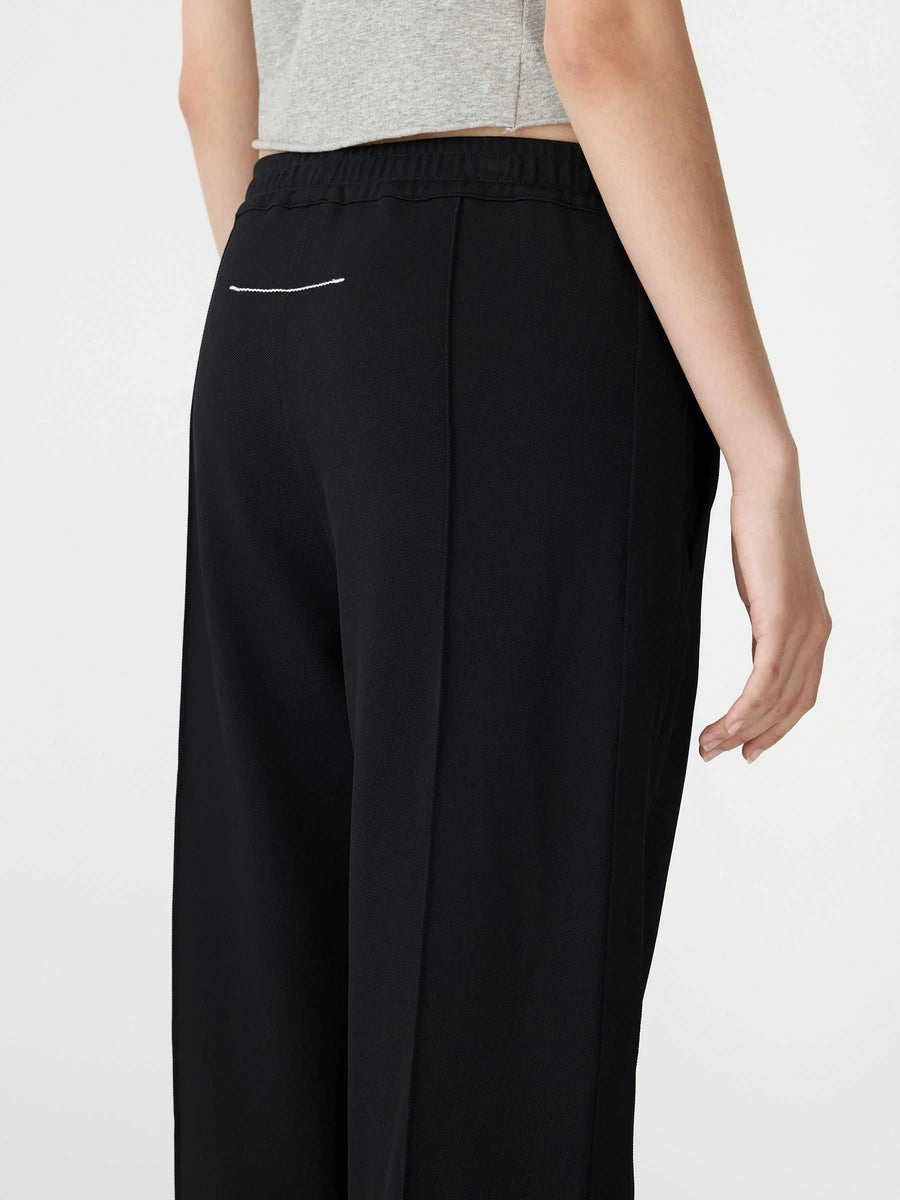 Bassike Twill Pinstitch Detail Pant Black