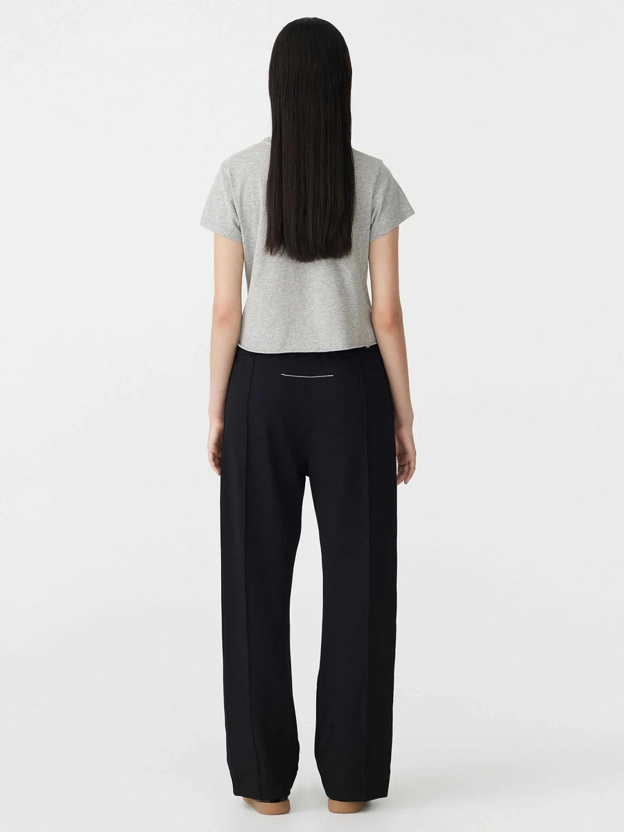 Bassike Twill Pinstitch Detail Pant Black