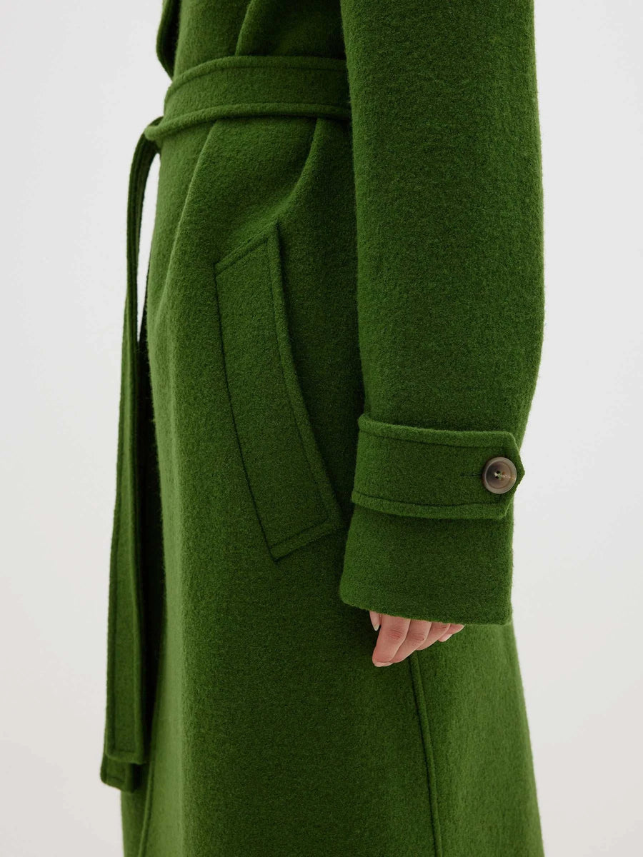 Bassike Boucle Wool Coat Military