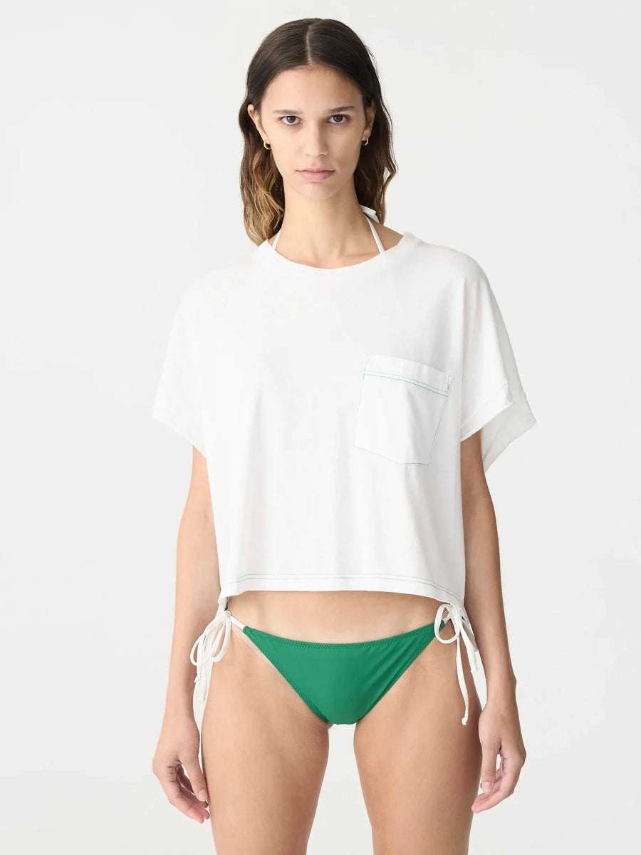 Bassike Boxy Pocket Detail Short Sleeve Tshirt White