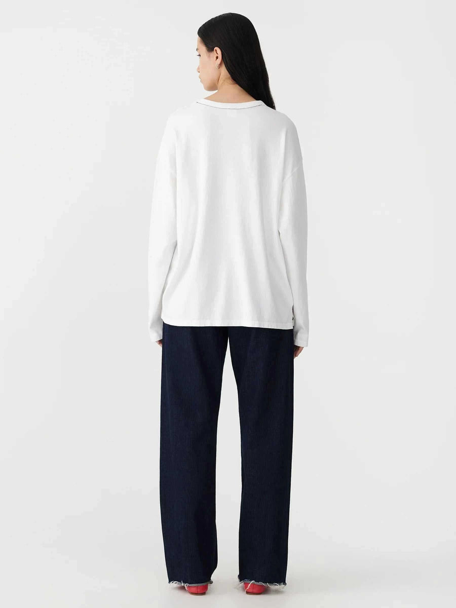 Bassike Midweight Coverstitch Long Sleeve T.Shirt