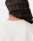 Bassike Boxy Rib Insert L/S T Shirt Ecru/Red