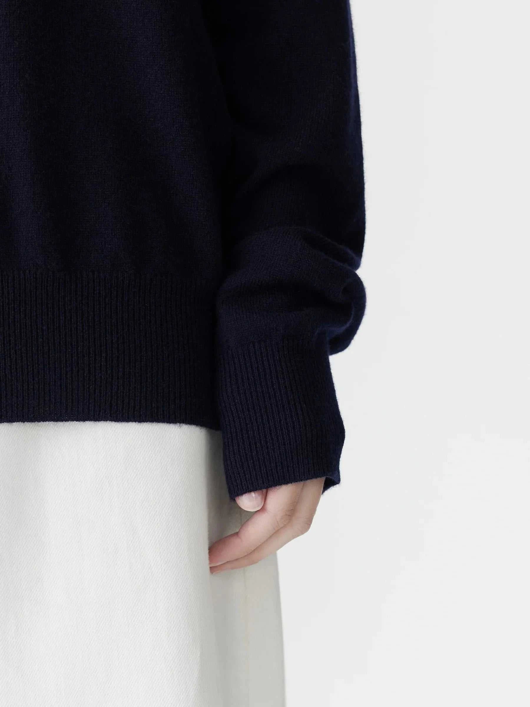 Bassike Oversized Crew Neck Knit Ink