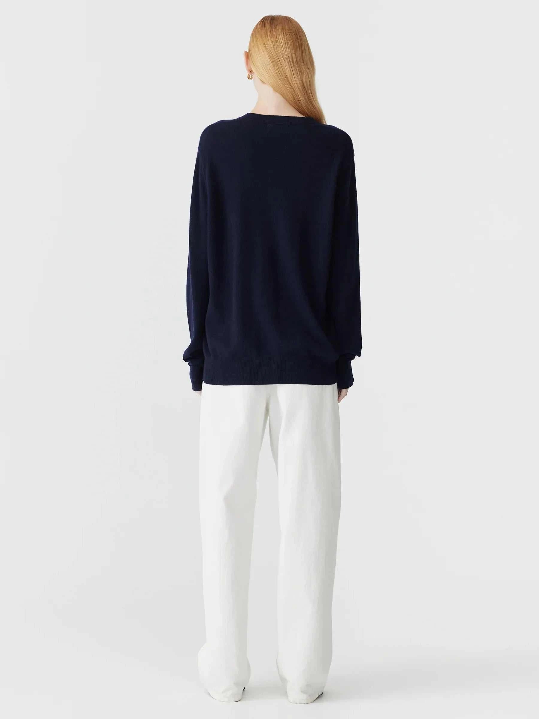 Bassike Oversized Crew Neck Knit Ink