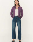 Rowie Celia Merino Knit Cardigan Grape