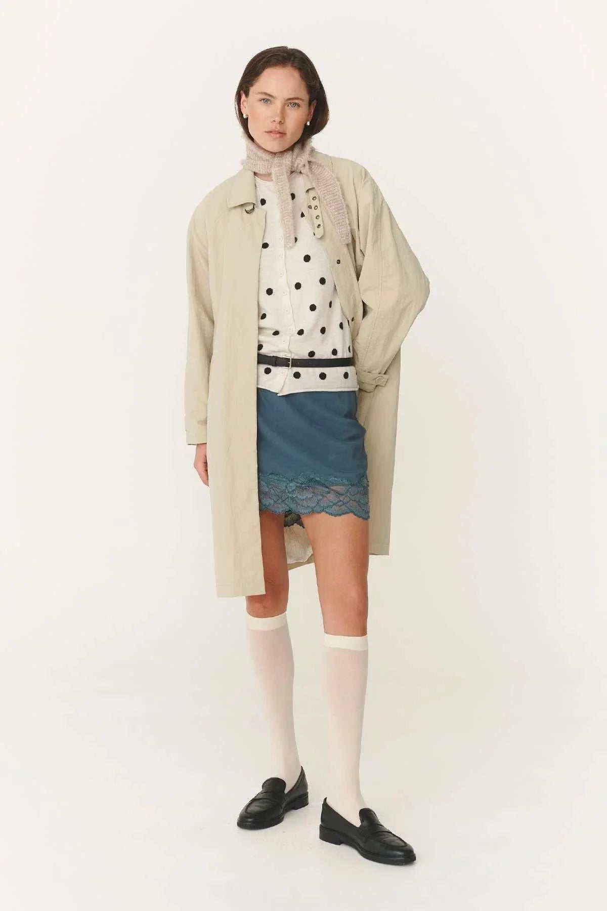 Rowie Marina Mini Skirt Teal Blue