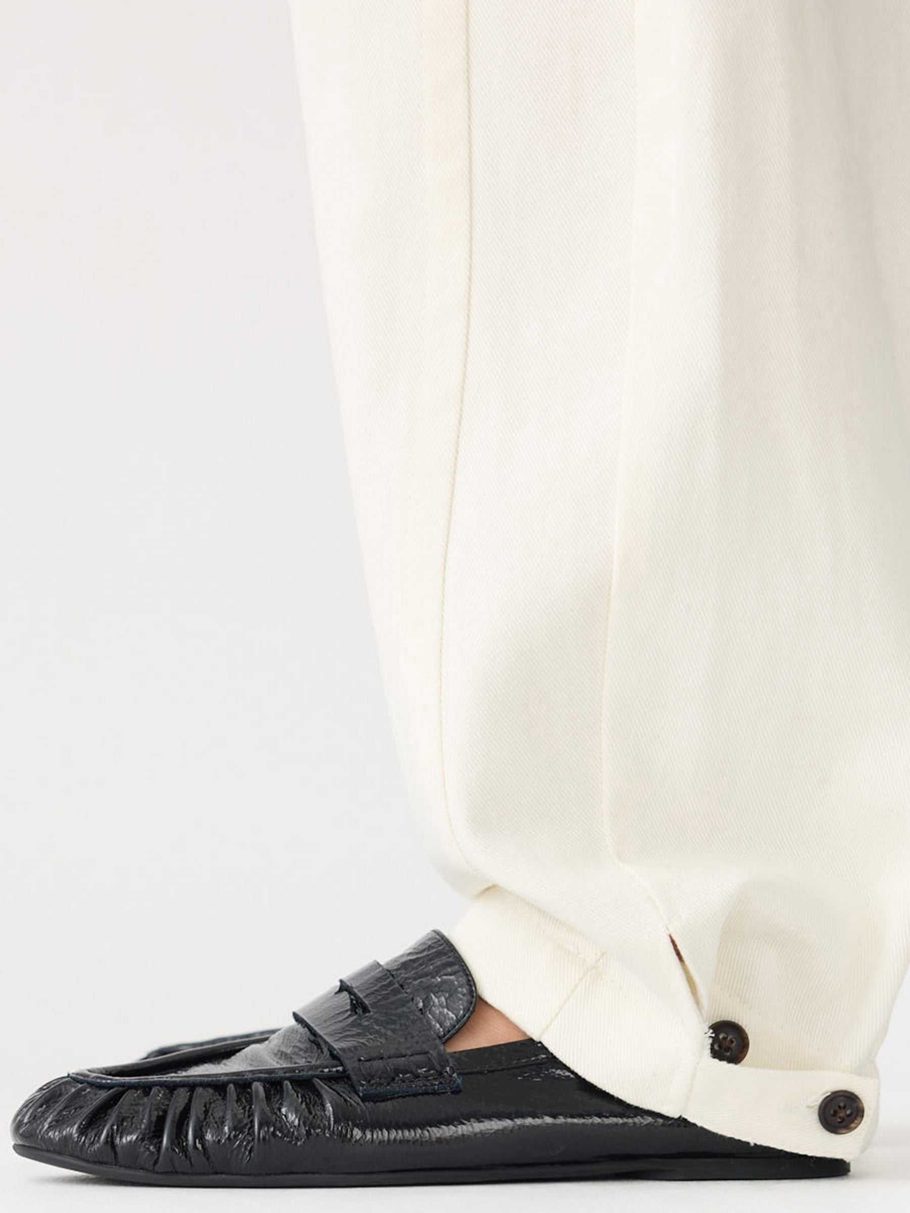 Bassike Tab Detail Twill Pant Ecru