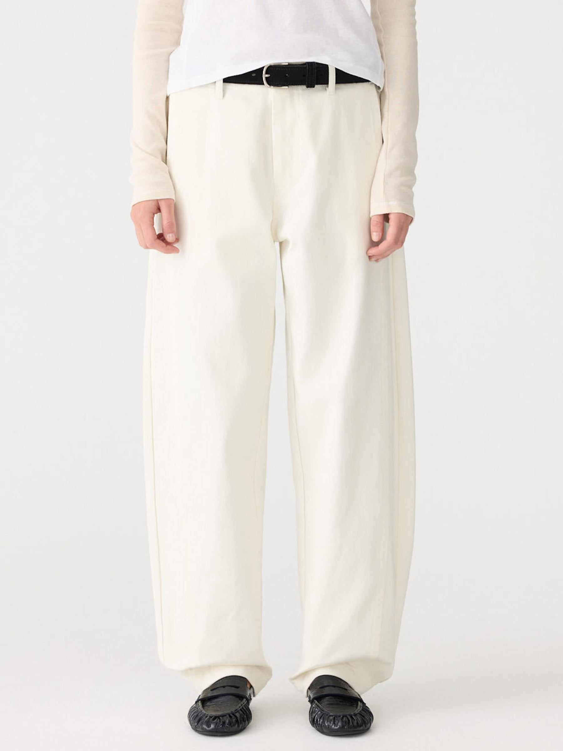 Bassike Tab Detail Twill Pant Ecru