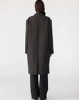 Bassike Check Wool Coat Brown Ink