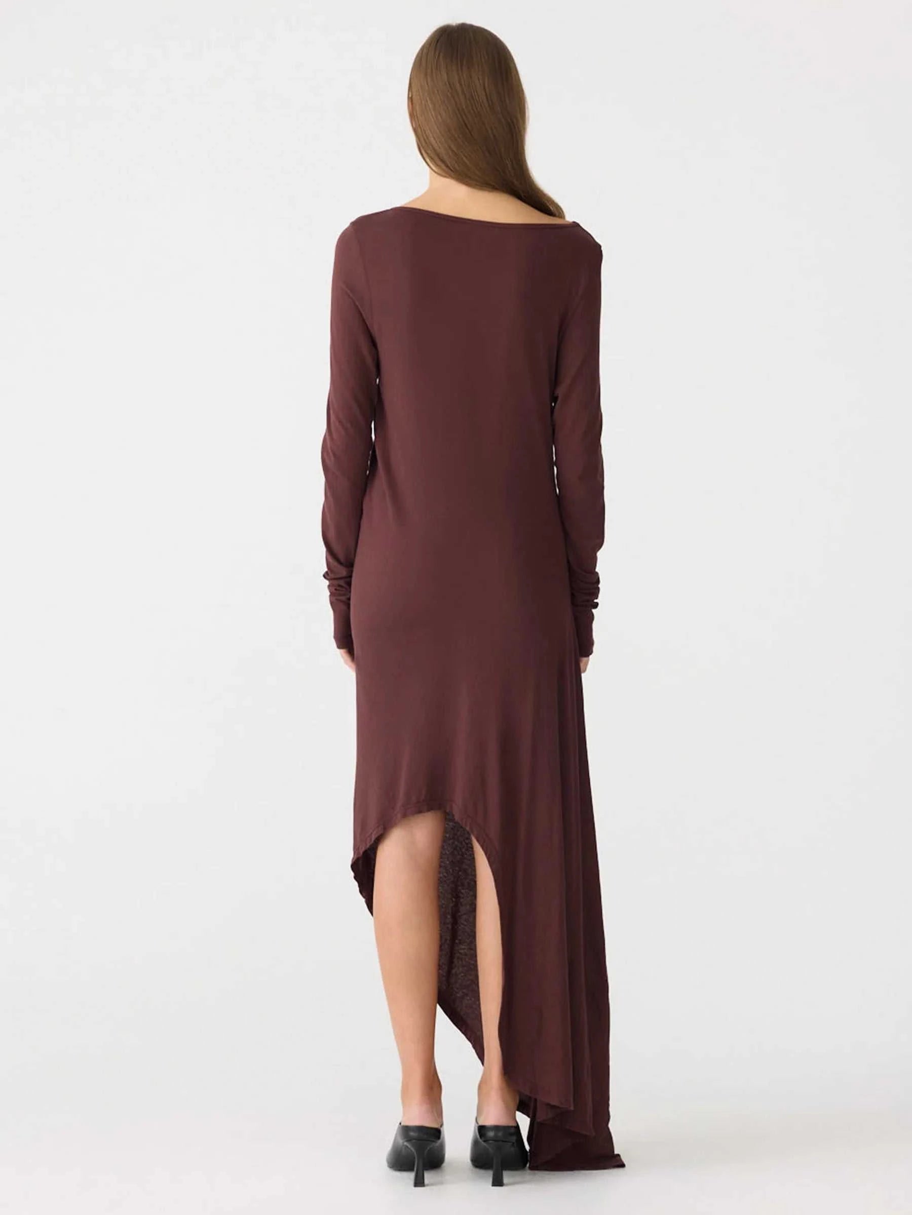 Bassike Longerline Reversible Dress Cocoa