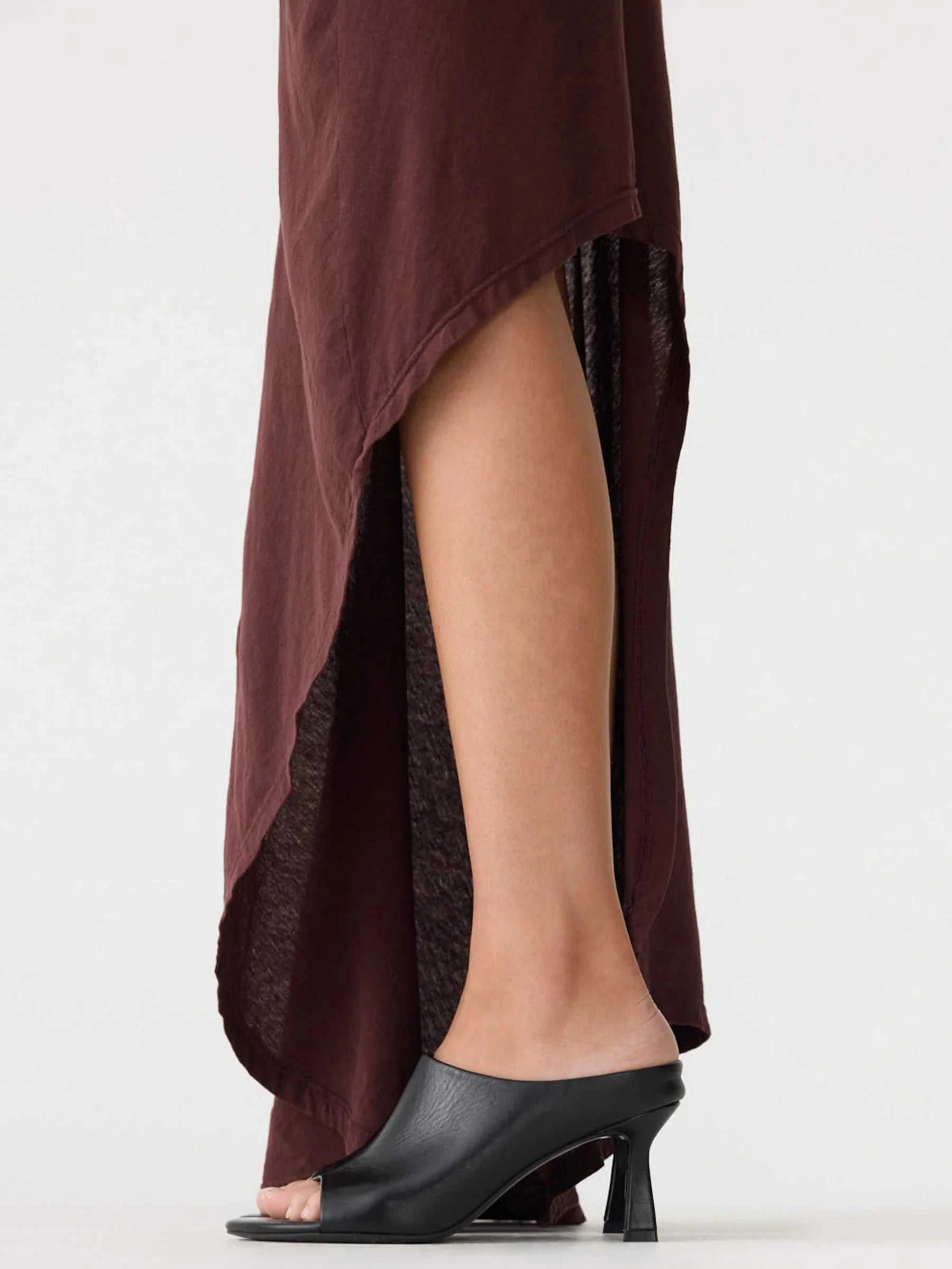 Bassike Longerline Reversible Dress Cocoa