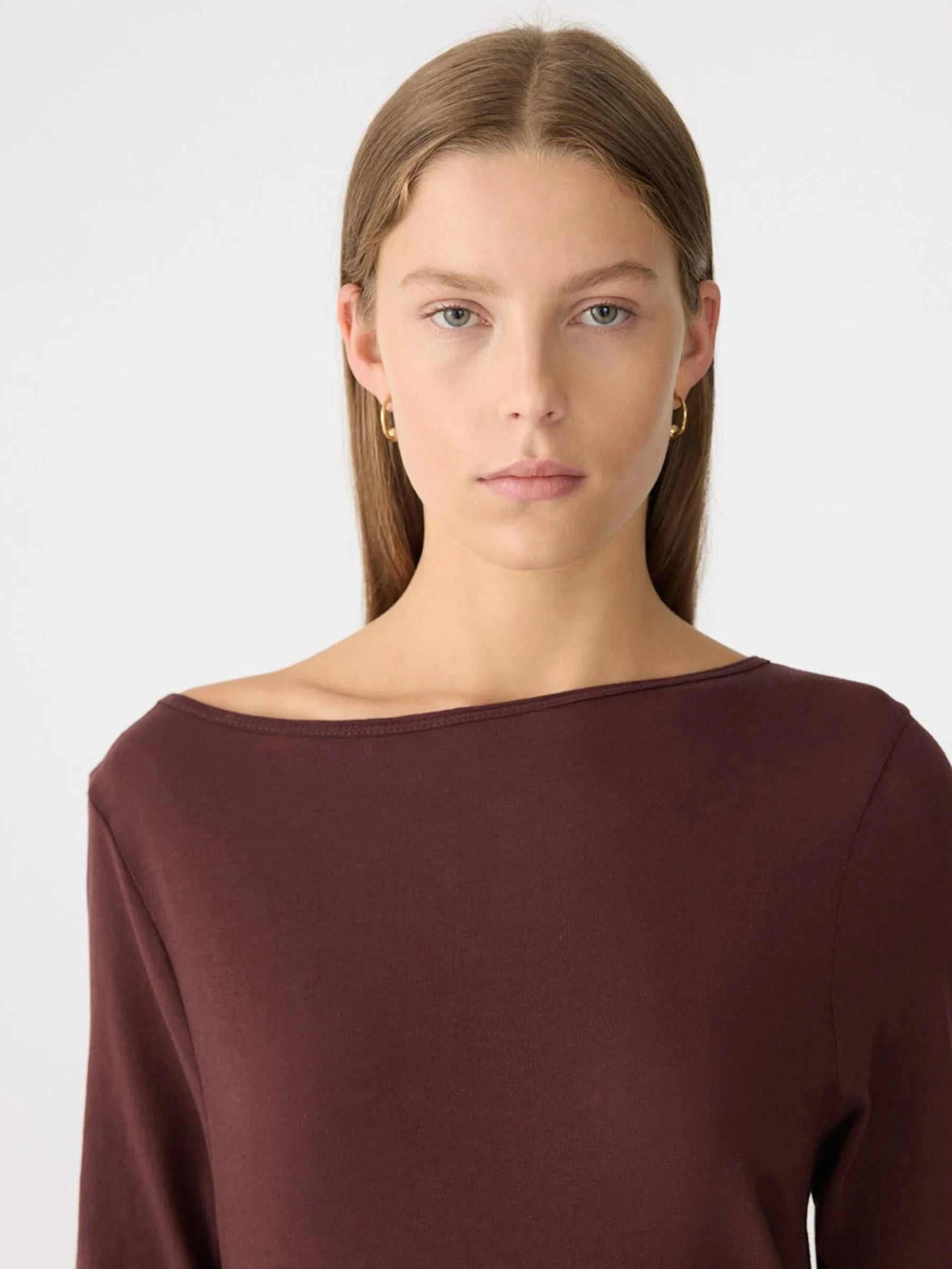 Bassike Longerline Reversible Dress Cocoa