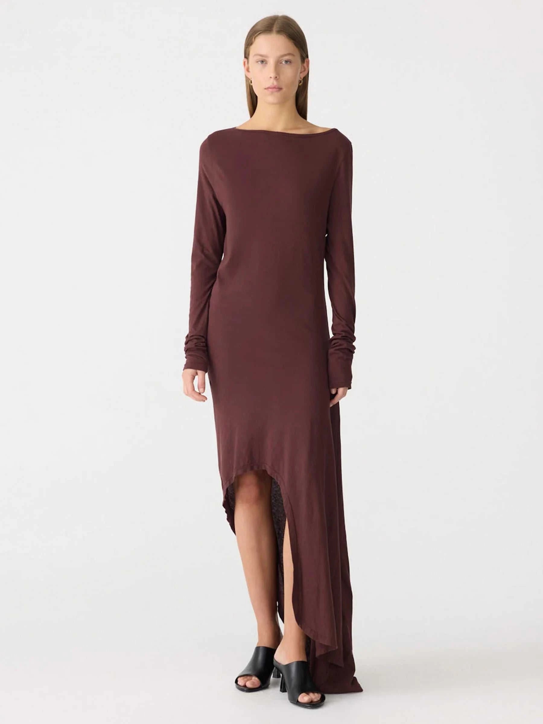 Bassike Longerline Reversible Dress Cocoa