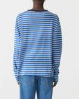 Stripe Boyfriend T Shirt Cobalt Grey Marle