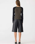 Bassike Panelled Baby L/S T Shirt Ash/Black/Blue Ink