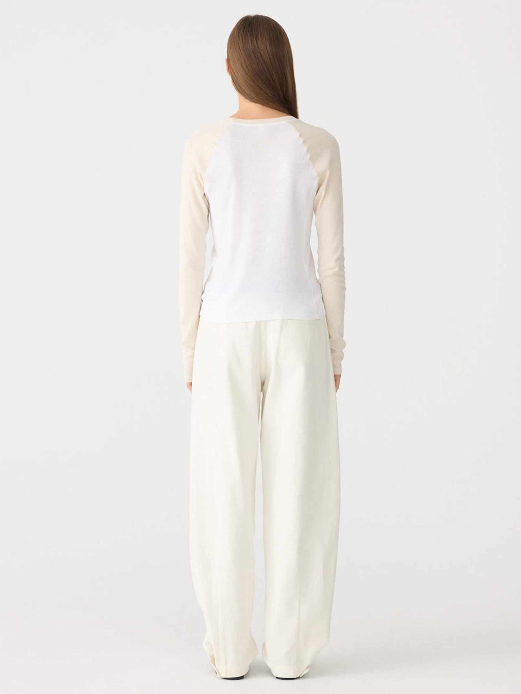Bassike Panelled Baby Long Sleeve T Shirt White Ecru