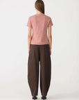 Bassike Stripe Heritage T Shirt Red/Natural/Olive